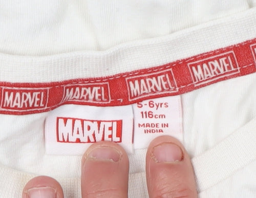 Marvel Boys White Avengers Long Sleeve T-Shirt 5-6 Years
