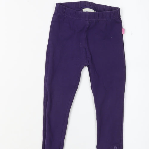 Girls Purple Jojo Maman Bébé Leggings 18-24 Months - Casual, Elastic Waist