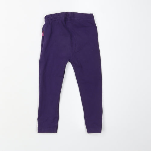 Girls Purple Jojo Maman Bébé Leggings 18-24 Months - Casual, Elastic Waist