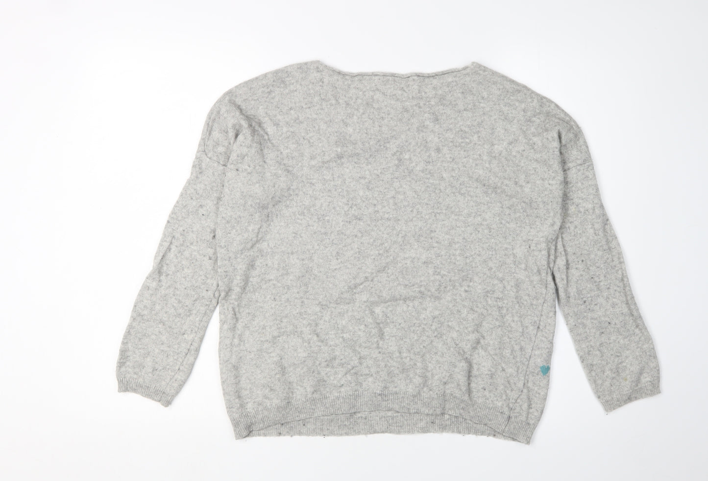 Benedetar Women’s Grey Heart Pullover Size M