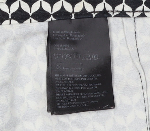 H&M Women's Black Geometric Cropped Trousers Size 12