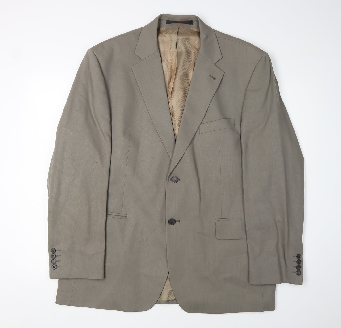 Jeff Banks Men's Grey Wool Blazer, Size 44R, Formal