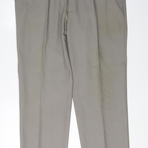 Jeff Banks Men's Beige Dress Pants, Size 38, Regular Fit
