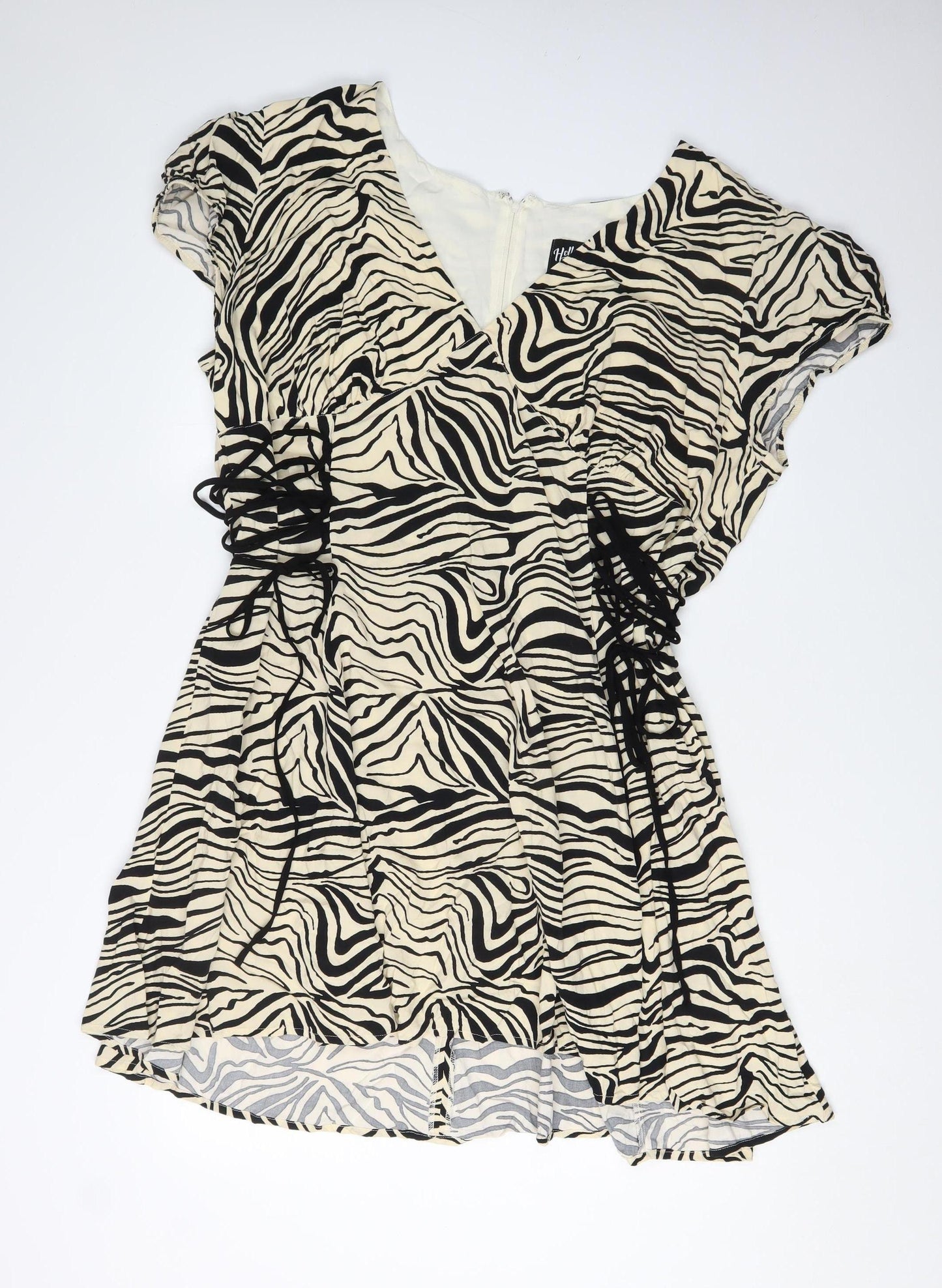 Hell Bunny Women's Zebra Print Viscose Dress UK 22
