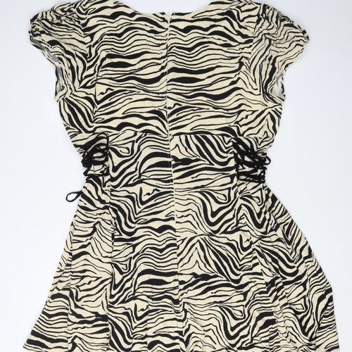 Hell Bunny Women's Zebra Print Viscose Dress UK 22