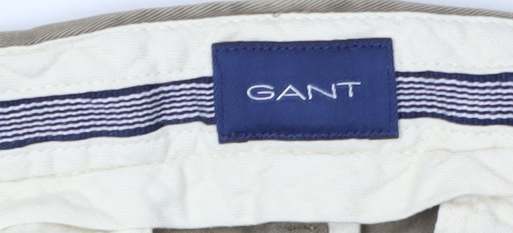 GANT Men's Beige Chino Trousers, 36W/30L, Slim Fit