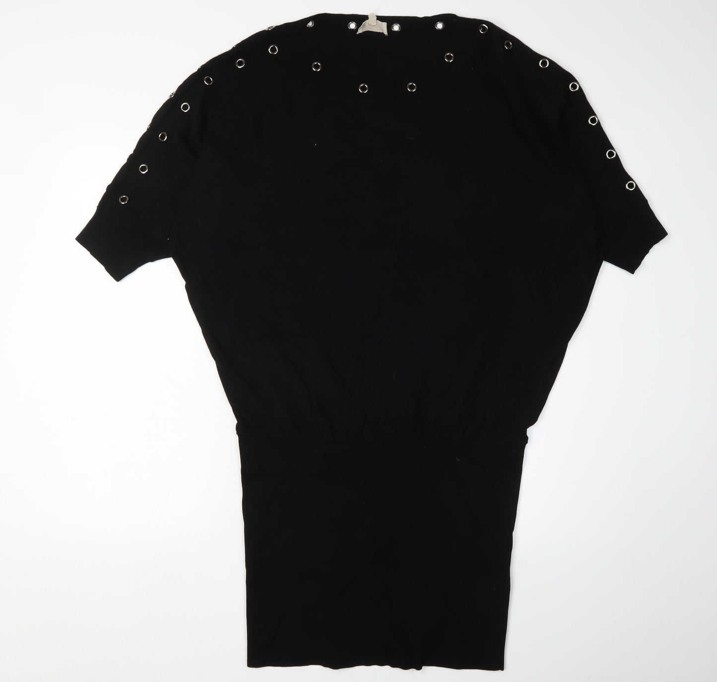 Phase Eight Women's Black Jumper Dress L with Eyelets