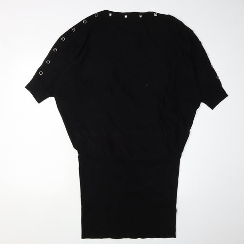 Phase Eight Women's Black Jumper Dress L with Eyelets