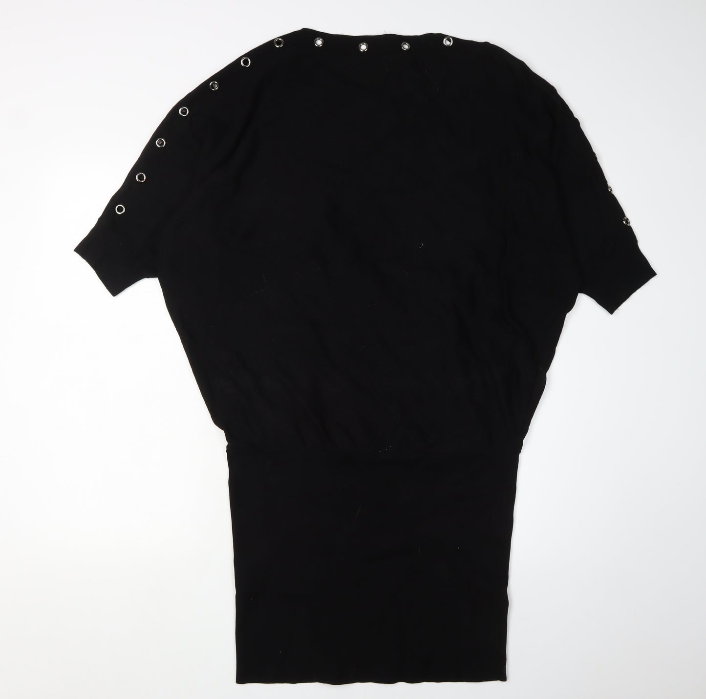 Phase Eight Women's Black Jumper Dress L with Eyelets