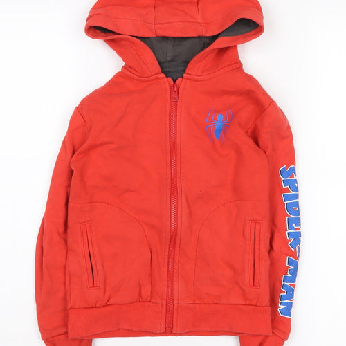 Marks and Spencer Boys Red Spiderman Hoodie, 6-7 Years, Zip-Up