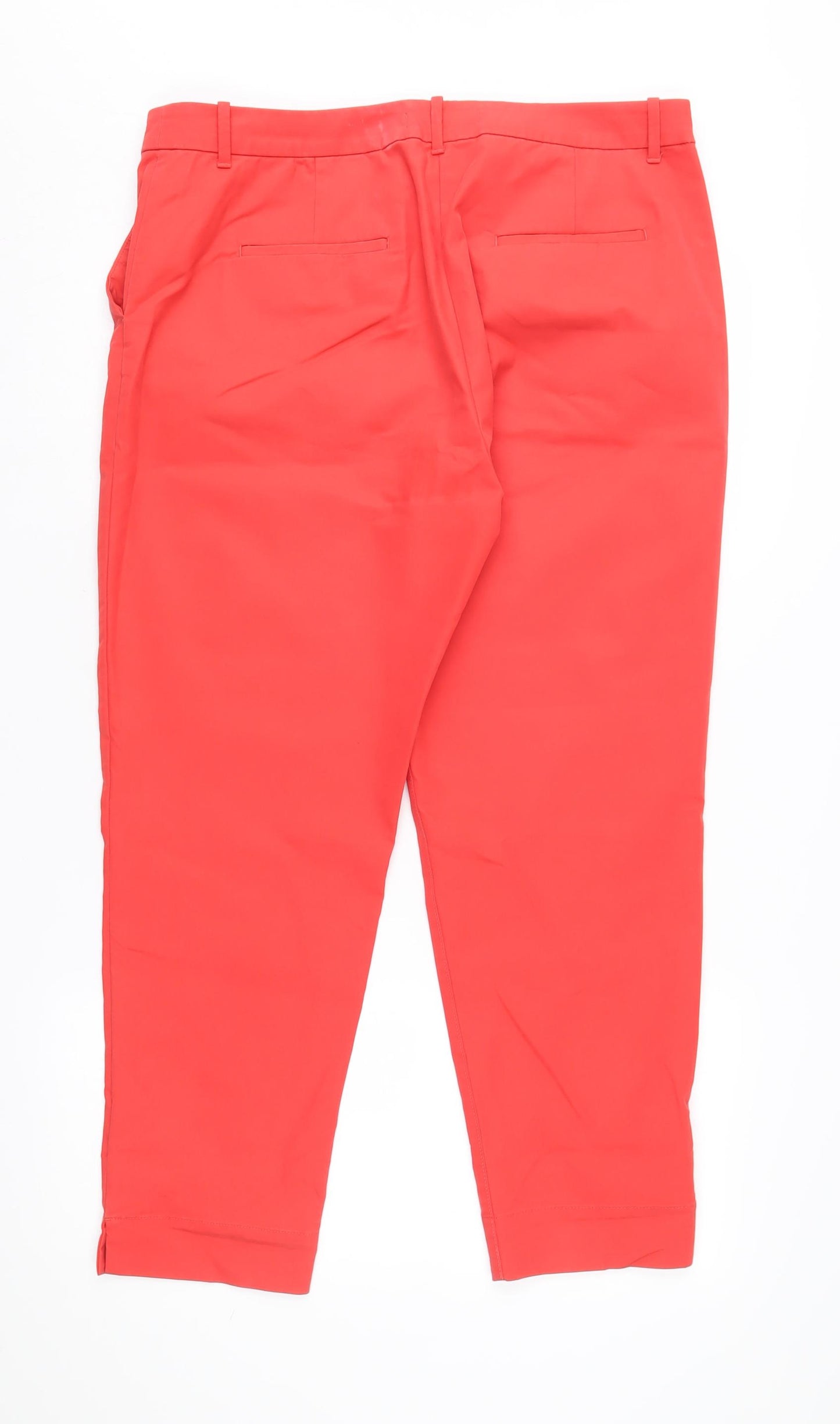 M&S Womens Red Chino Trousers Size 16 Regular