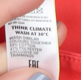 M&S Womens Red Chino Trousers Size 16 Regular