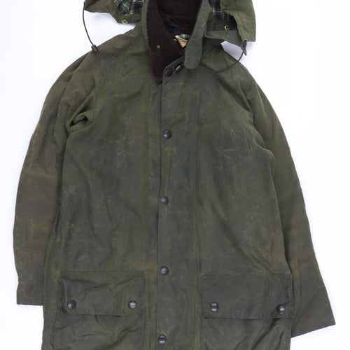 Barbour Men's Green Waxed Jacket, Size M, Outdoor Style