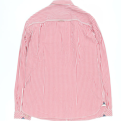 Joules Men's Red Checked Long Sleeve Shirt - Medium