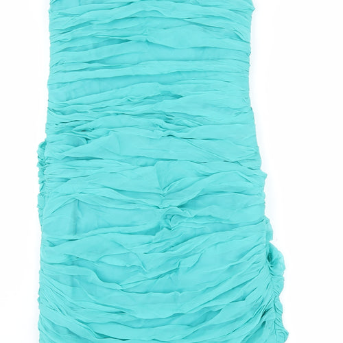 Marley Women's Blue Silk Bodycon Midi Dress S