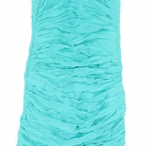 Marley Women's Blue Silk Bodycon Midi Dress S