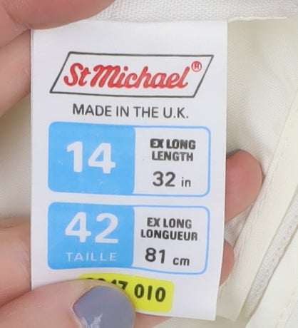 St Michael Women's Ivory Long Pencil Skirt Size 14