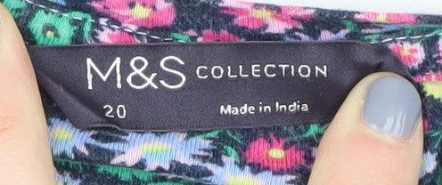 Marks and Spencer Women's Floral T-Shirt Size 20 Multicoloured