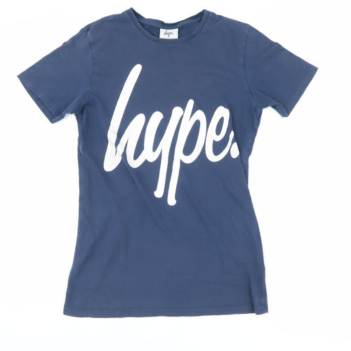 Hype Men's Blue XS Logo T-Shirt Short Sleeve