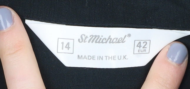 St Michael Women's Black Shirt Dress, Size 14