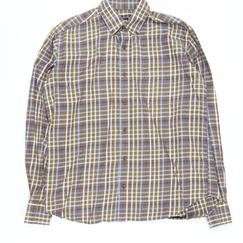 Guise Men's Brown Check Long Sleeve Casual Shirt M