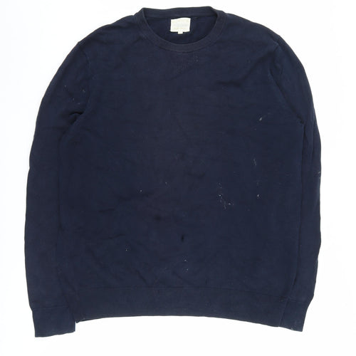 Howick Men's Blue Cotton Pullover Jumper L