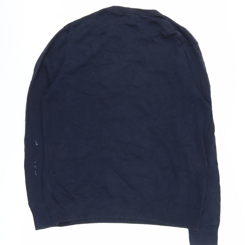 Howick Men's Blue Cotton Pullover Jumper L