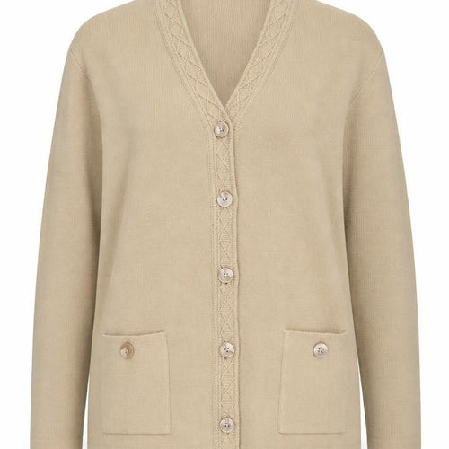 Bonmarché Women's Beige Cardigan M V-Neck Long Sleeve