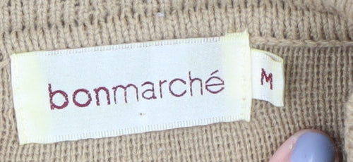 Bonmarché Women's Beige Cardigan M V-Neck Long Sleeve