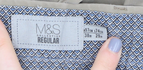 Marks and Spencer Men's Beige Chino Trousers Size 38