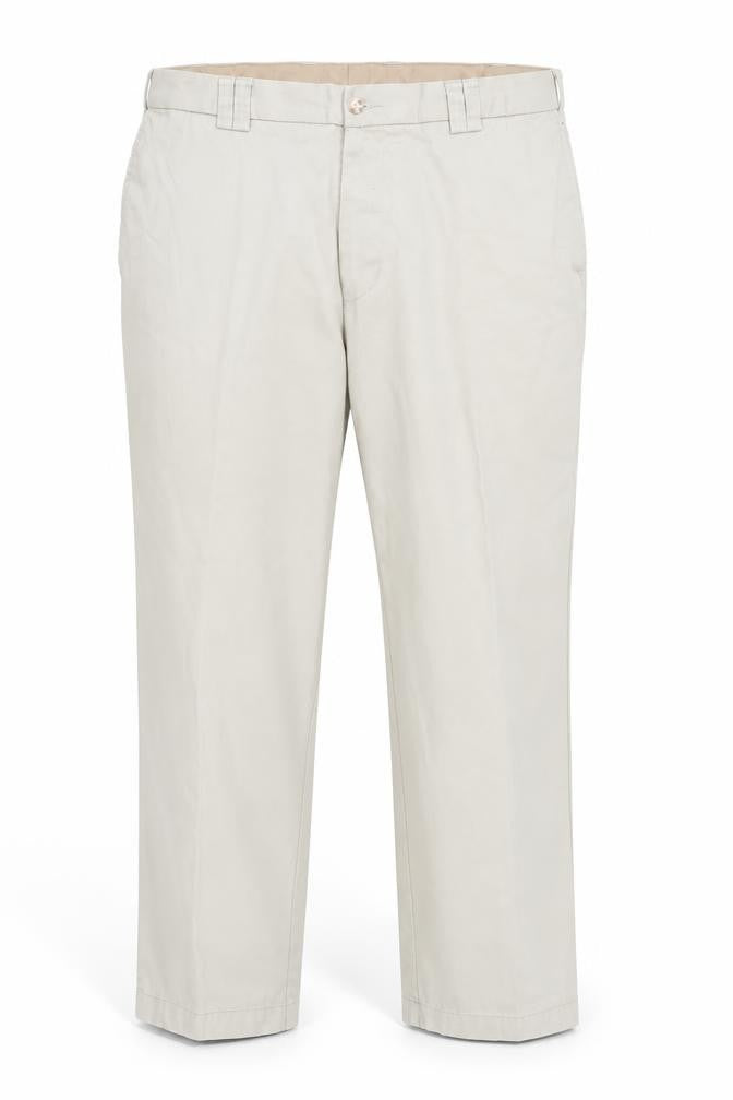 Front view of Platinum Collection Men's Beige Chino 38S Trousers