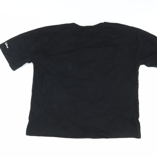 Zara Women's Black Graphic Tee M - Humour Cartoon Style