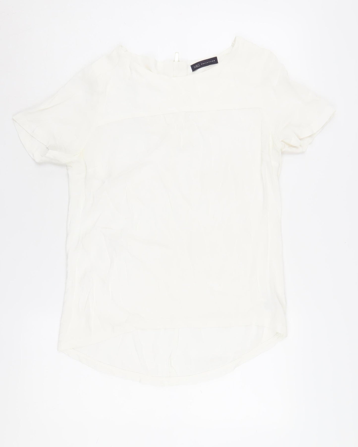 Marks and Spencer Women's White Basic T-Shirt UK 10