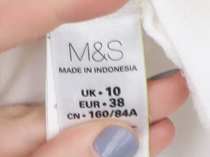 Marks and Spencer Women's White Basic T-Shirt UK 10
