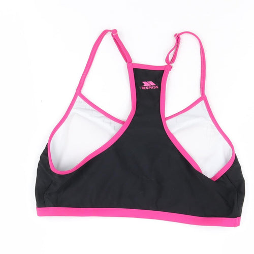 Trespass Women's Black Athletic Racerback Swim Top L