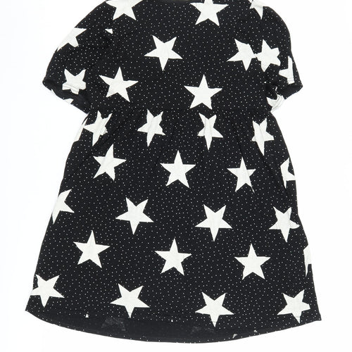 Boohoo Women's Black Star Pattern Shift Dress Size 8