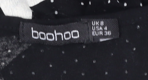 Boohoo Women's Black Star Pattern Shift Dress Size 8