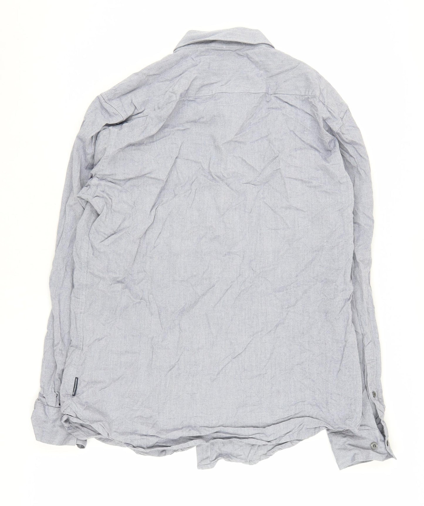 French Connection Men's Blue Button-Up Shirt L