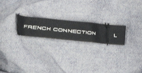 French Connection Men's Blue Button-Up Shirt L