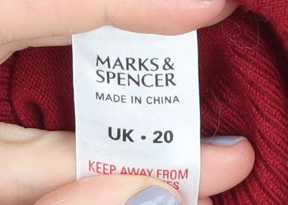 Marks and Spencer Red Women's Cardigan UK 20 V-Neck