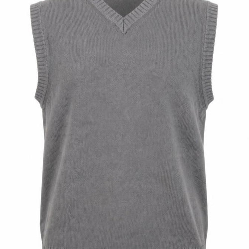 Promo Stars Grey Cotton Men's V-Neck Vest - Size S