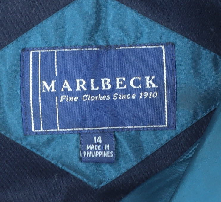 Marlbeck Women's Blue Long Overcoat Size 14