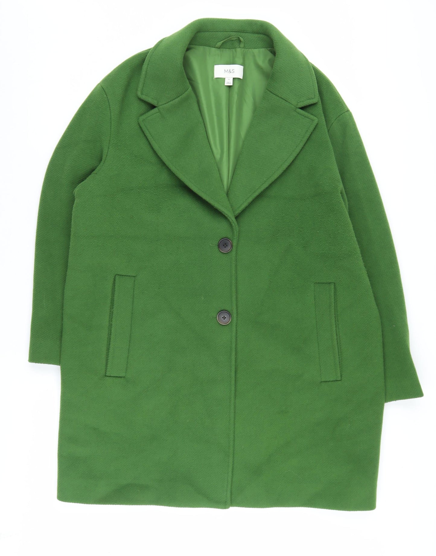 Marks and Spencer Women's Green Overcoat Size 16