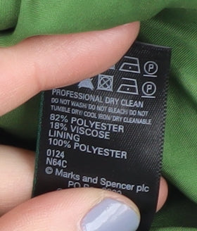 Marks and Spencer Women's Green Overcoat Size 16