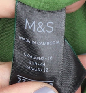 Marks and Spencer Women's Green Overcoat Size 16