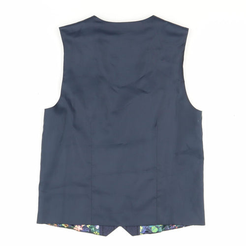 Next Boys Blue Plaid Suit Waistcoat 13 Years