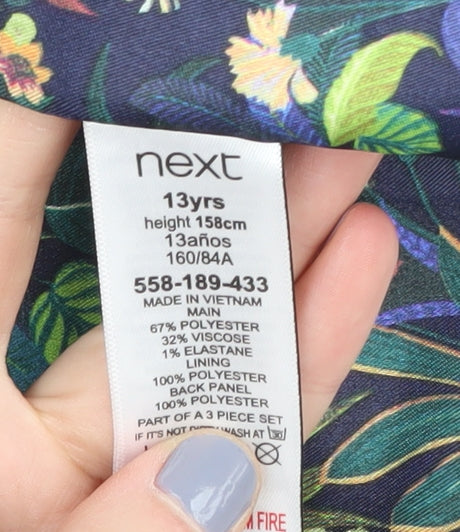 Next Boys Blue Plaid Suit Waistcoat 13 Years