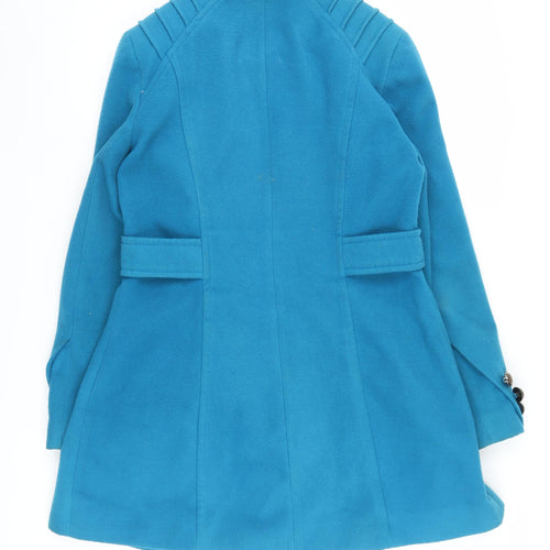 M&Co Women's Blue Pea Coat Size 14 Mid-Length