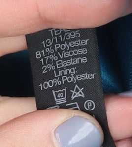 M&Co Women's Blue Pea Coat Size 14 Mid-Length