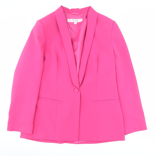 Miss Selfridge Women's Pink Petite Blazer, UK 12, Lined
